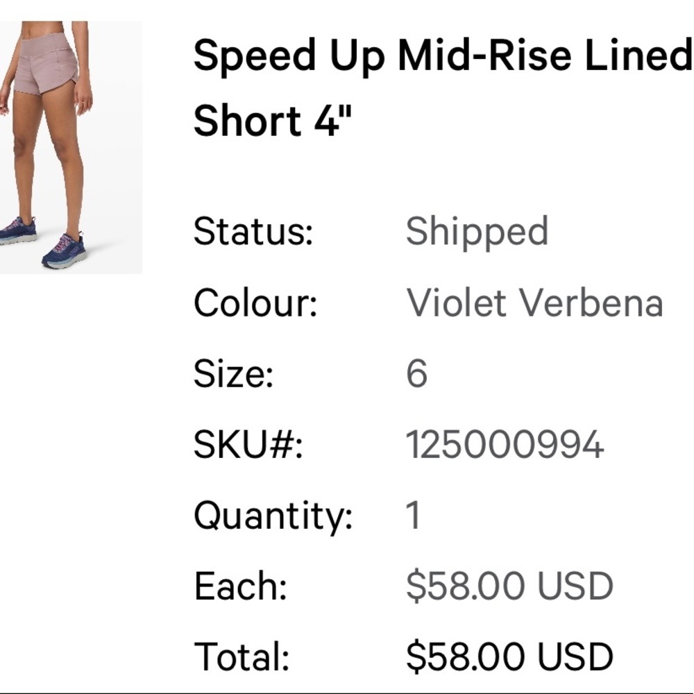 Lululemon Speed Up Short 4”